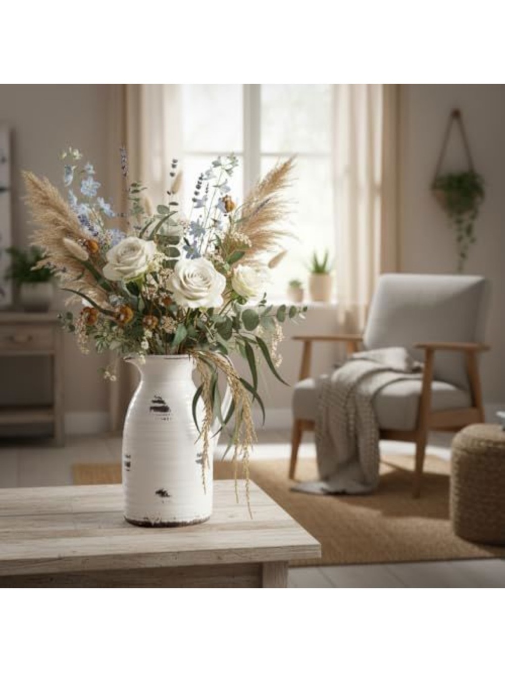 Rustic White Ceramic Vase
